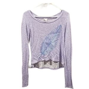 Aeropostale Purple Sweater Leaf Sequin Size Junior's Medium